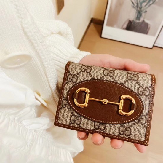 구찌 2020 여성용 캔버스 반지갑 ,GUW0146.Size(11cm).브라운