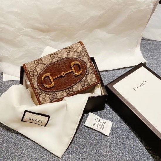 구찌 2020 여성용 캔버스 반지갑 ,GUW0146.Size(11cm).브라운