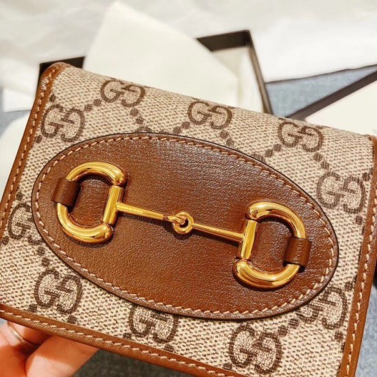 구찌 2020 여성용 캔버스 반지갑 ,GUW0146.Size(11cm).브라운