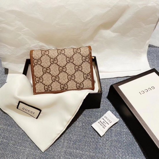 구찌 2020 여성용 캔버스 반지갑 ,GUW0146.Size(11cm).브라운