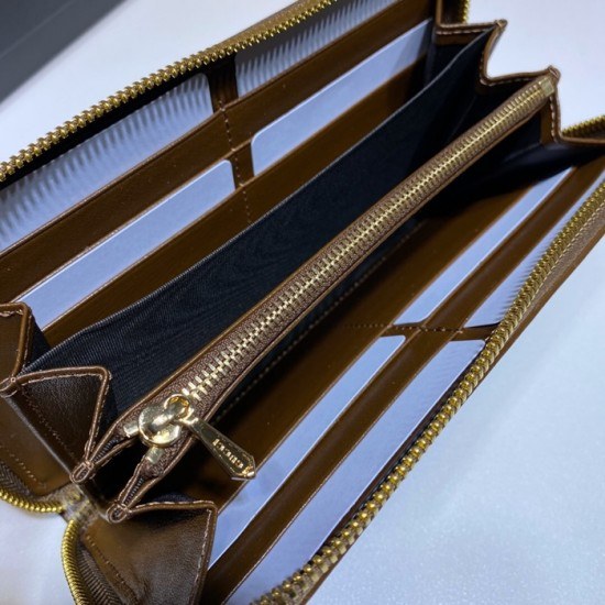 구찌 2020 여성용 지퍼 라운드 장지갑 ,GUW0141.Size(19cm).브라운