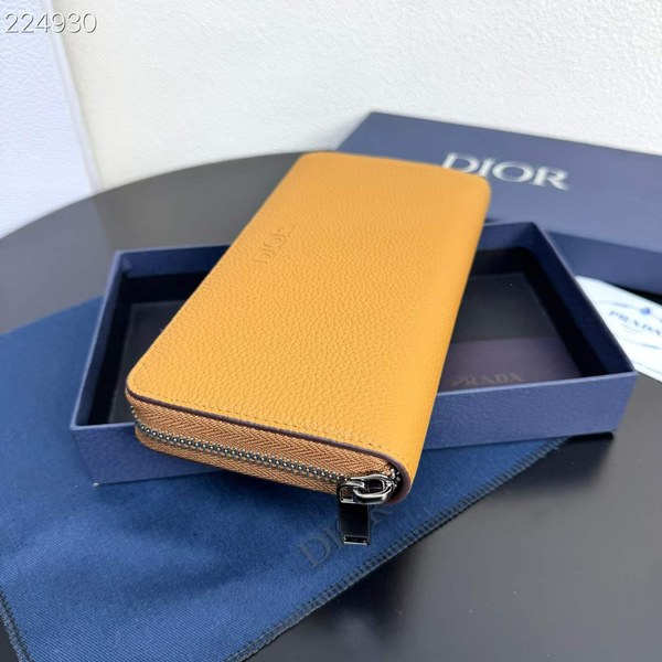 디올 2026 로고 엠보 지퍼 장지갑 지갑