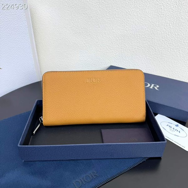 디올 2026 로고 엠보 지퍼 장지갑 지갑