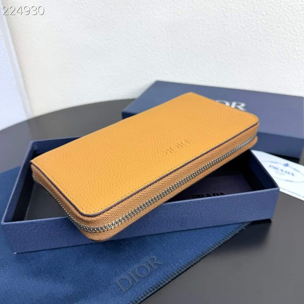 디올 2026 로고 엠보 지퍼 장지갑 지갑