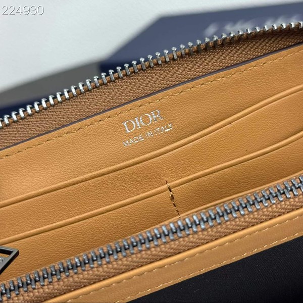 디올 2026 로고 엠보 지퍼 장지갑 지갑