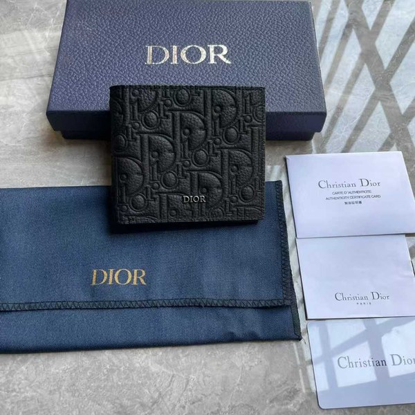 디올 2025 오블리크 엠보 레더 반지갑 지갑