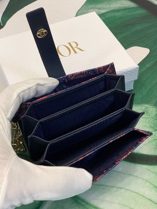 디올 2020 여성용 카드 지갑  DIOW0023 ,11CM,네이비