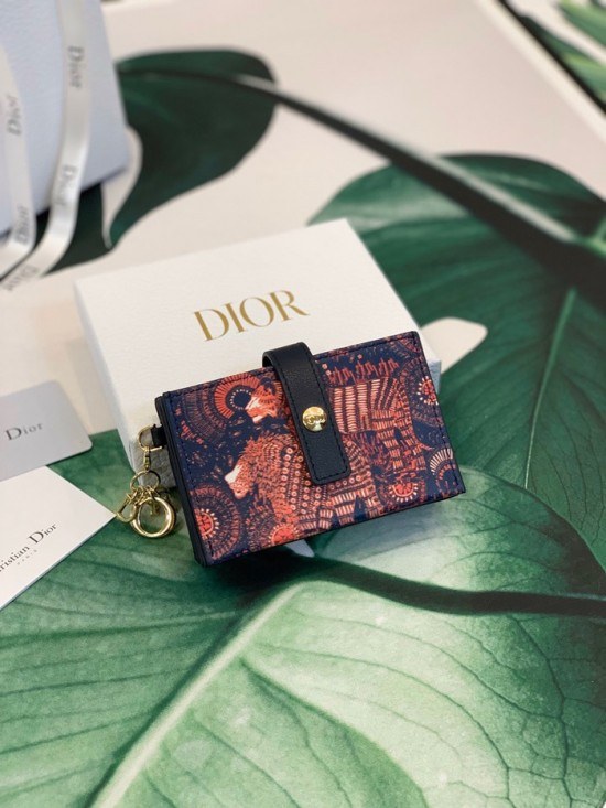 디올 2020 여성용 카드 지갑  DIOW0023 ,11CM,네이비
