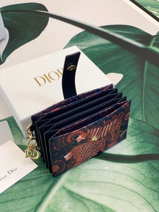 디올 2020 여성용 카드 지갑  DIOW0023 ,11CM,네이비