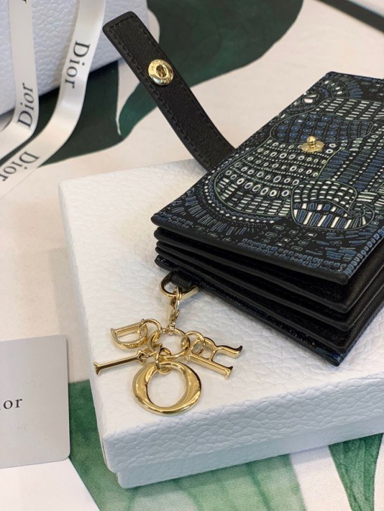 디올 2020 여성용 카드 지갑  DIOW0022 ,11CM,블랙