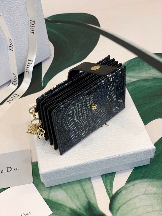 디올 2020 여성용 카드 지갑  DIOW0022 ,11CM,블랙