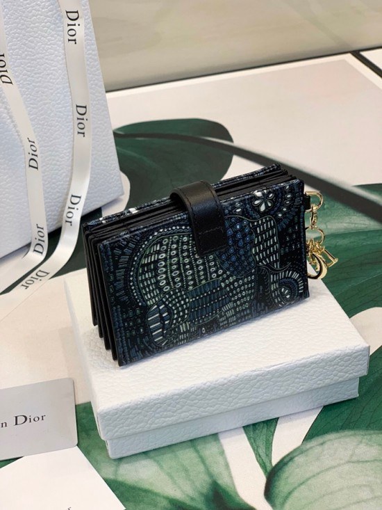 디올 2020 여성용 카드 지갑  DIOW0022 ,11CM,블랙