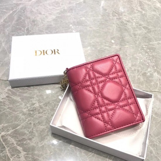 디올 2020 여성용 레더 반지갑  DIOW0019 ,11CM,핑크