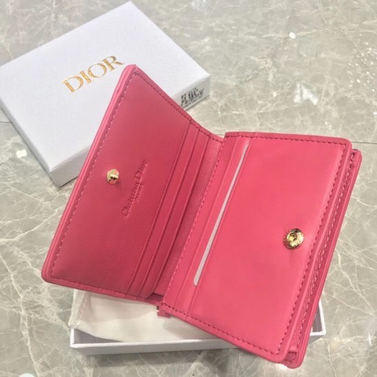 디올 2020 여성용 레더 반지갑  DIOW0019 ,11CM,핑크