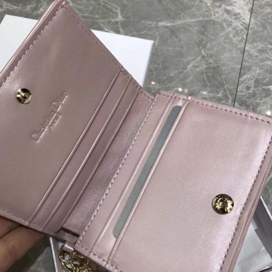 디올 2020 여성용 레더 반지갑  DIOW0018 ,11CM,로즈핑크