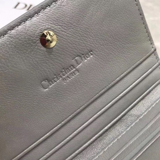 디올 2020 여성용 레더 반지갑  DIOW0017 ,11CM,그레이