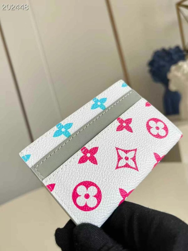 루이비통 2025 멀티컬러 그라디언트 모노그램 프린팅 더블 카드 홀더 카드지갑 지갑