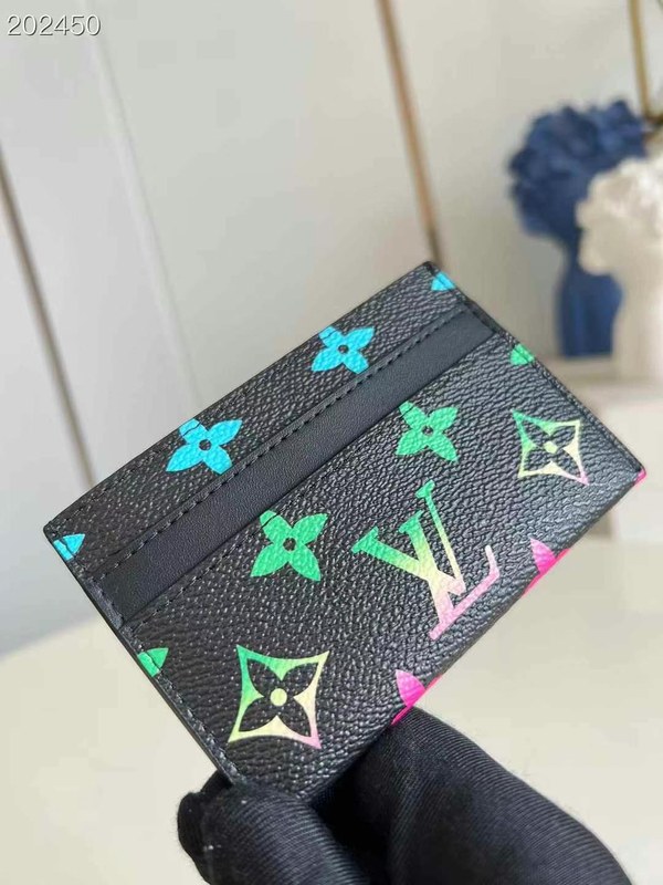 루이비통 2025 멀티컬러 그라디언트 모노그램 프린팅 더블 카드 홀더 카드지갑 지갑