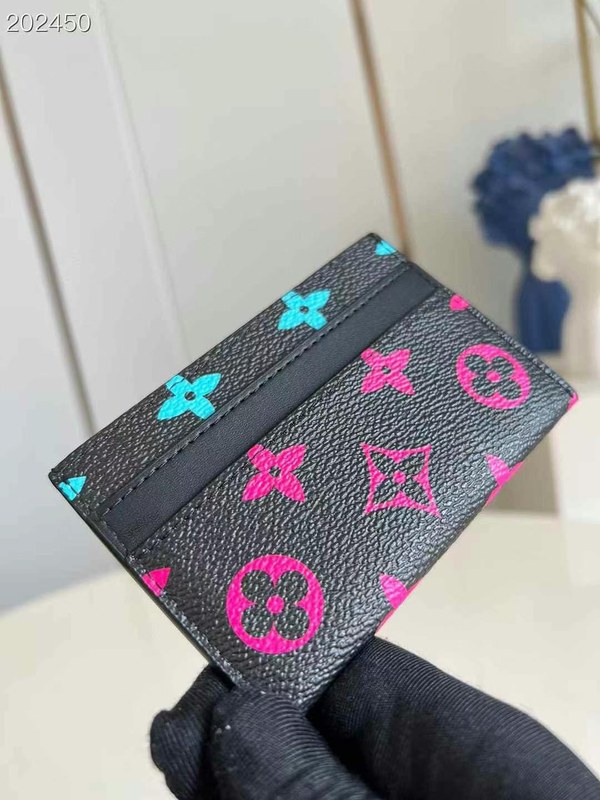 루이비통 2025 멀티컬러 그라디언트 모노그램 프린팅 더블 카드 홀더 카드지갑 지갑