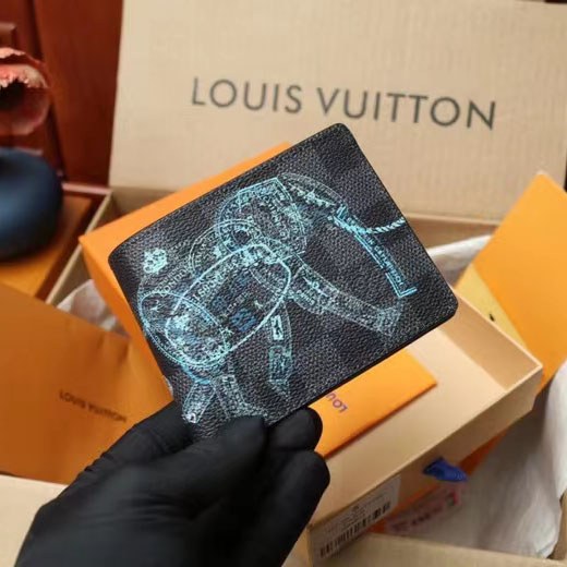 루이비통 2022 N64603  Damier Graphite 12/9cm 반지갑