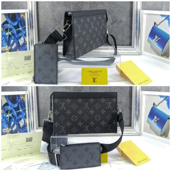 New 22 s/s 루이비통 LV 모노그램 이클립스 파우치 & 카드홀더 가스통 웨어러블 월릿 ㅡGASTON WEARABLE WALLET