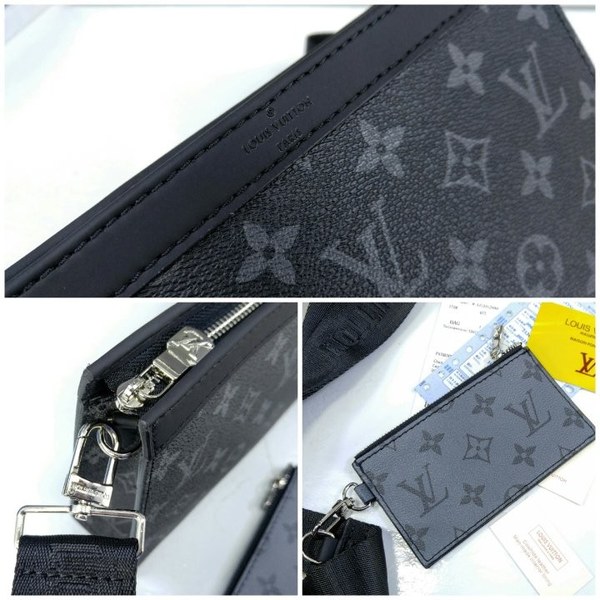 New 22 s/s 루이비통 LV 모노그램 이클립스 파우치 & 카드홀더 가스통 웨어러블 월릿 ㅡGASTON WEARABLE WALLET