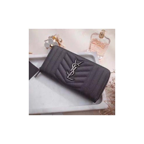 모노그램 퀼팅 장지갑 465232 그레이