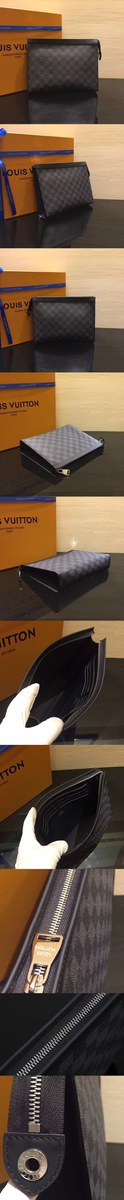 [LOUIS VUITTON]루이비통 포쉐트 보야지 다미에 그라파이트 클러치 N41696