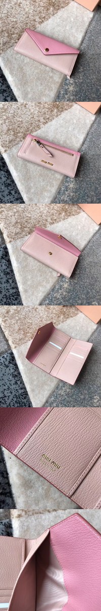 Miumiu 미우미우 마드라스 가죽 장지갑 3가지 색상