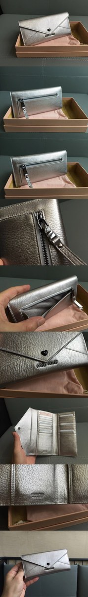 Miumiu 미우미우 마드라스 러브로고 레더월릿 4가지 색상