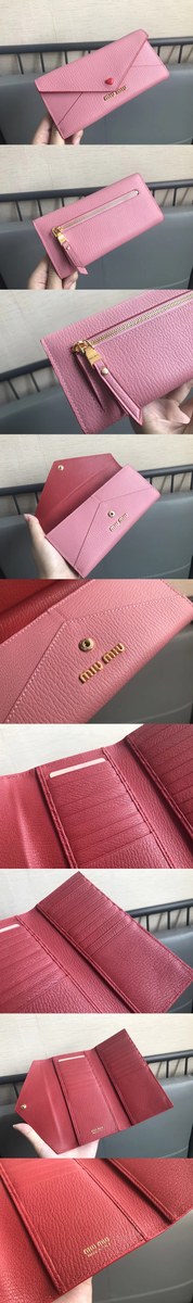 Miumiu 미우미우 마드라스 러브로고 레더월릿 4가지 색상