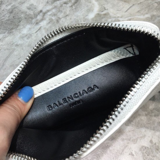 발렌시아가 2020 레더 남여공용 코인 퍼스 BGW0022,화이트