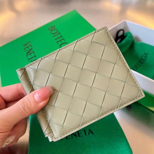 보테가베네타 2023 인트레치아토 레더 머니클립 지갑 반지갑