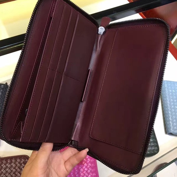 Bottega Veneta [미러급] 보테가베네타 지퍼장지갑 13180 와인 (송아지가죽)