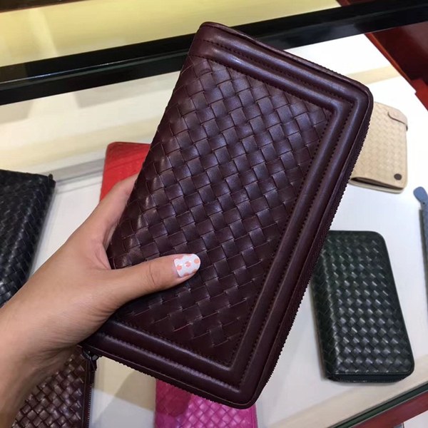 Bottega Veneta [미러급] 보테가베네타 지퍼장지갑 13180 와인 (송아지가죽)