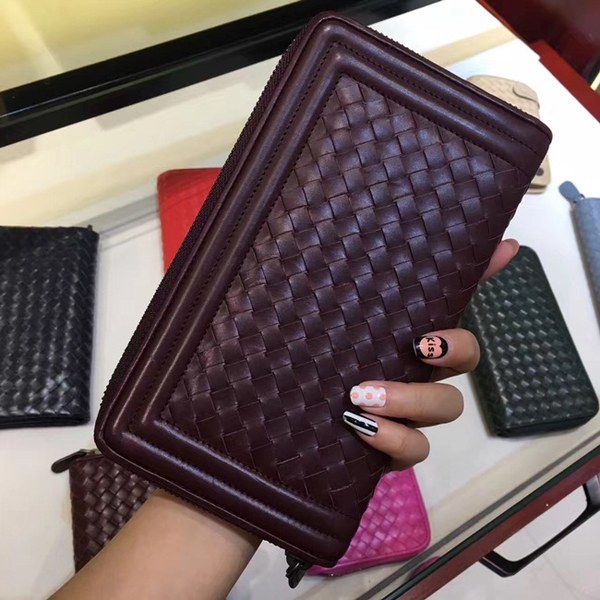 Bottega Veneta [미러급] 보테가베네타 지퍼장지갑 13180 와인 (송아지가죽)