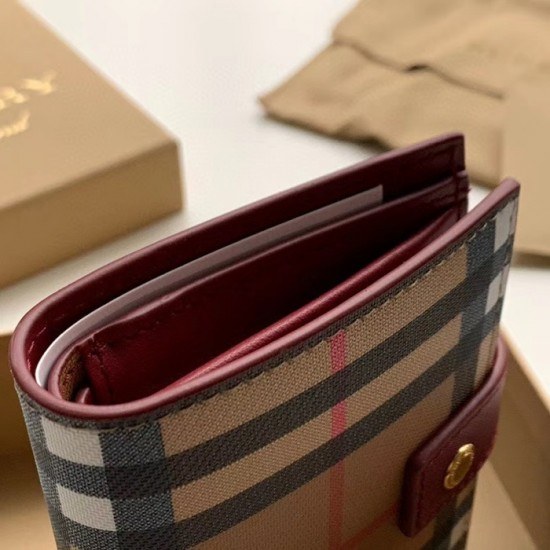 버버리 2020 여성용 반지갑 BURW0109.Size(11CM).와인브라운