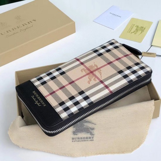 버버리 2020 남성용 레더 지퍼 라운드 장지갑 BURW0107.Size(21CM).베이지