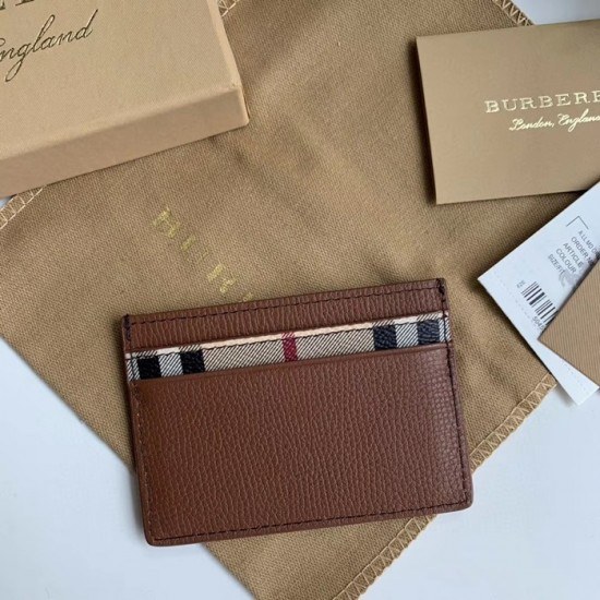 버버리 2020 남여공용 레더 카드 퍼스 BURW0105.Size(10CM).브라운