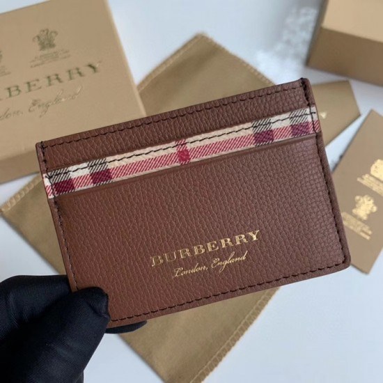 버버리 2020 남여공용 레더 카드 퍼스 BURW0105.Size(10CM).브라운