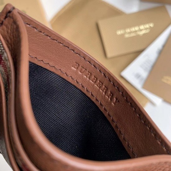 버버리 2020 남여공용 레더 카드 퍼스 BURW0105.Size(10CM).브라운