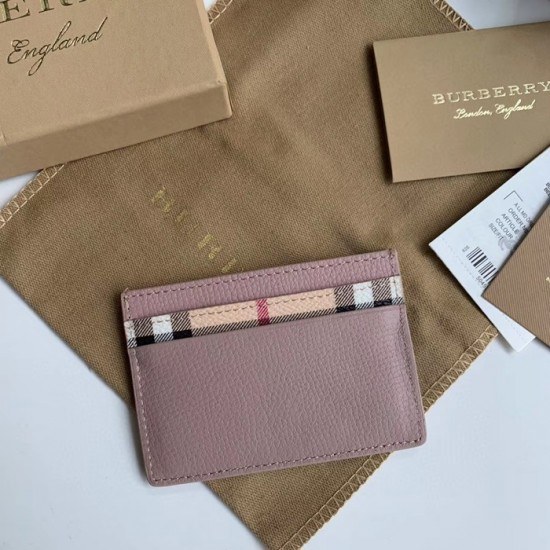 버버리 2020 남여공용 레더 카드 퍼스 BURW0104.Size(10CM).연핑크