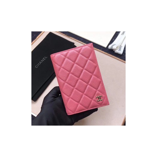 (미러급) 샤넬 캐비어 여권지갑 핫핑크