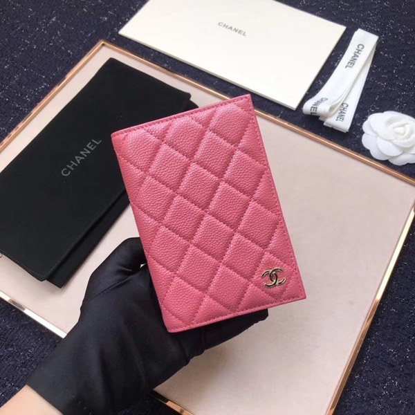 (미러급) 샤넬 캐비어 여권지갑 핫핑크