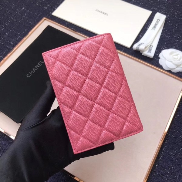 (미러급) 샤넬 캐비어 여권지갑 핫핑크
