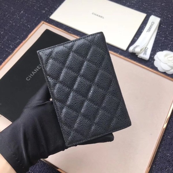 (미러급) 샤넬 캐비어 여권지갑 블랙