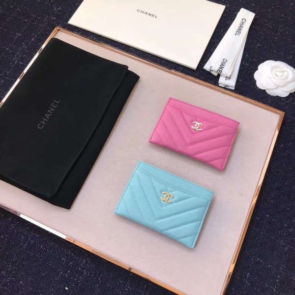 (미러급) 샤넬 캐비어 쉐브론 카드지갑 핫핑크 117