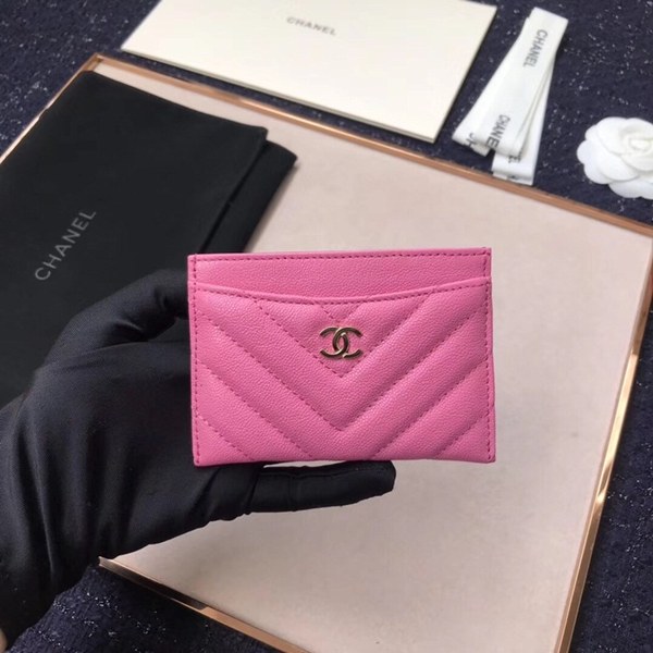(미러급) 샤넬 캐비어 쉐브론 카드지갑 핫핑크 117