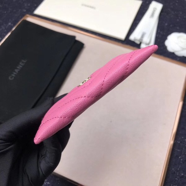 (미러급) 샤넬 캐비어 쉐브론 카드지갑 핫핑크 117