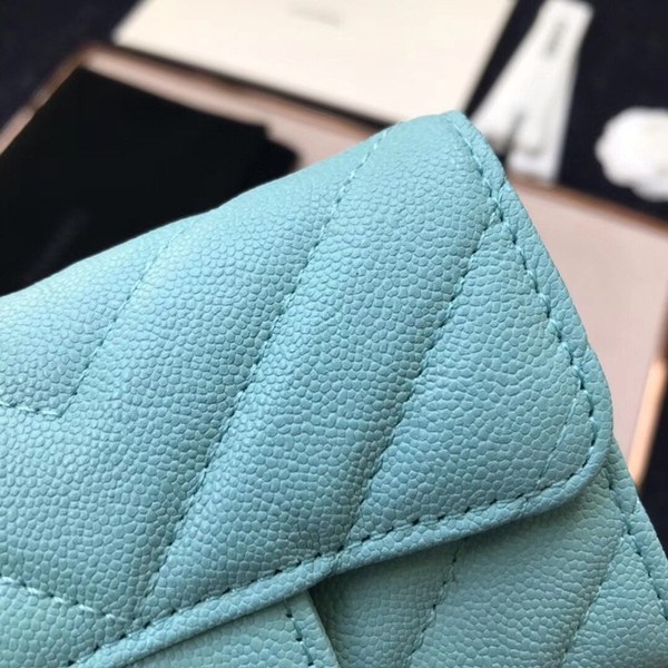 (미러급) 샤넬 캐비어 플랩카드지갑 스카이블루